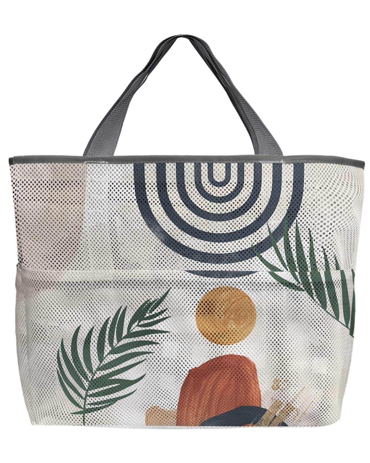 Waterproof Mesh Beach Bag - Minimalist Bohemian Style Sandproof Tote for Women - Perfect for Pool, Swim & Beach Day Essentials - Carry Towels, Toys & More