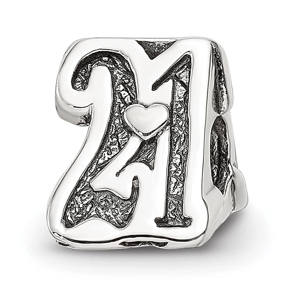 925 Sterling Silver Alphabet Charm Bead for Bracelet - Sweet 21 Birthday, Holiday & Special Occasion Jewelry Gift for Women - Perfect for Anniversaries, Graduations & Celebrations