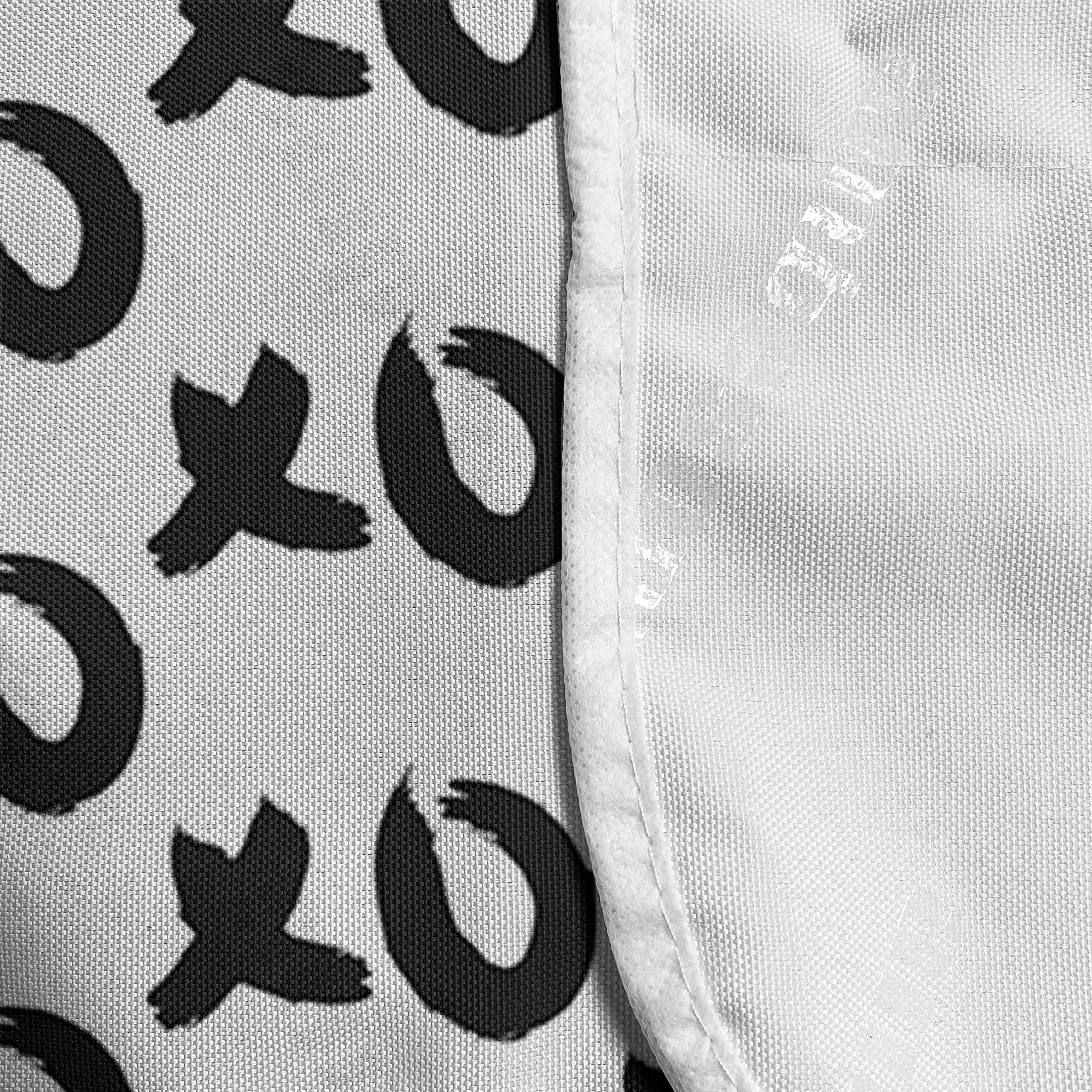 Ambesonne Xo Microwave Oven Cover - Monochrome Hand Drawn Hugs and Kisses Design, Waterproof Kitchen Organizer with Pockets, 36