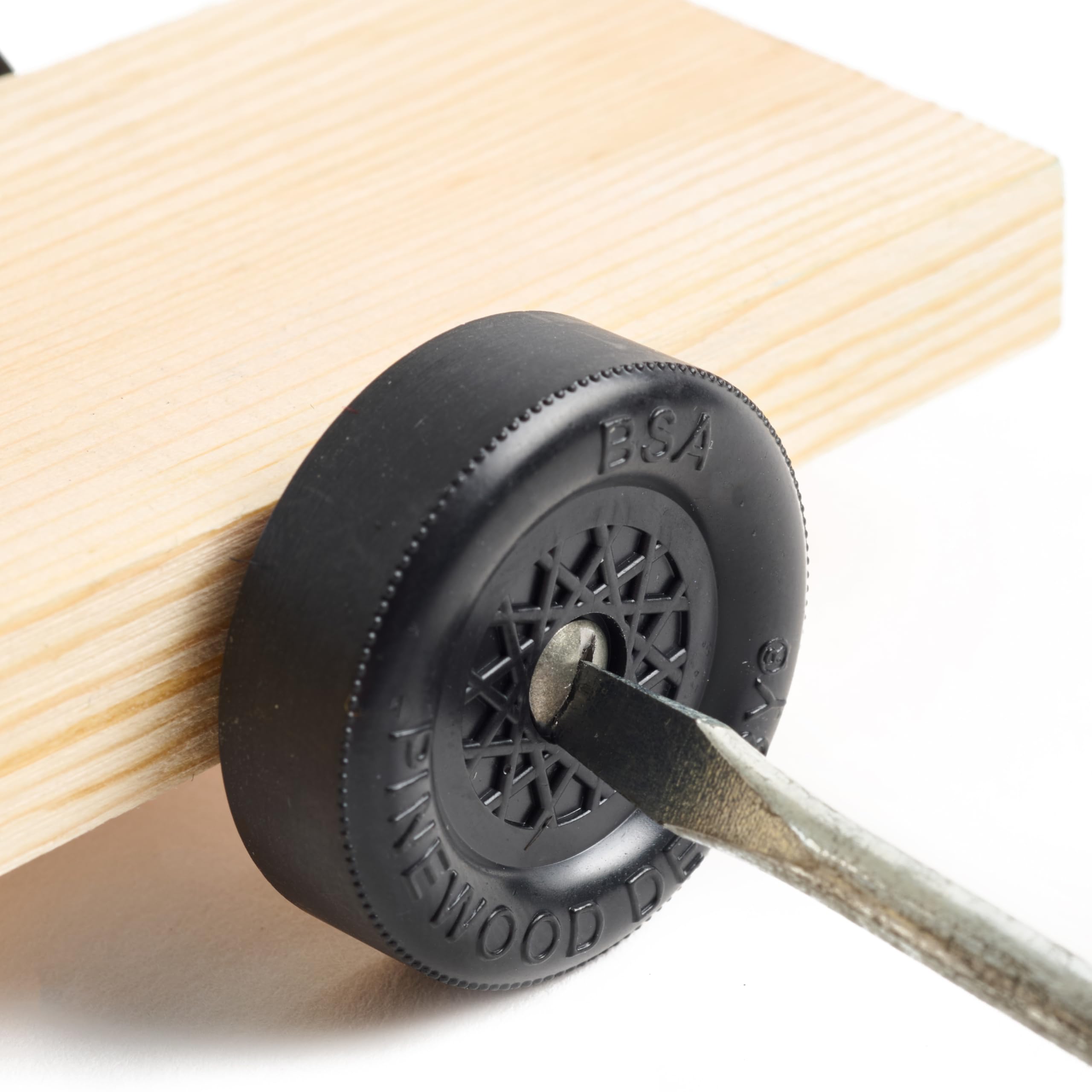 Pinewood Pro PRO Bent 1.5 Degree Steering Axle - Graphite Coated, Nickel Plated with Easy Turn Screw Slot | Reduces Wheel Wobble & Friction for Peak Performance | Perfect for Pinewood Derby Cars & Model Racing