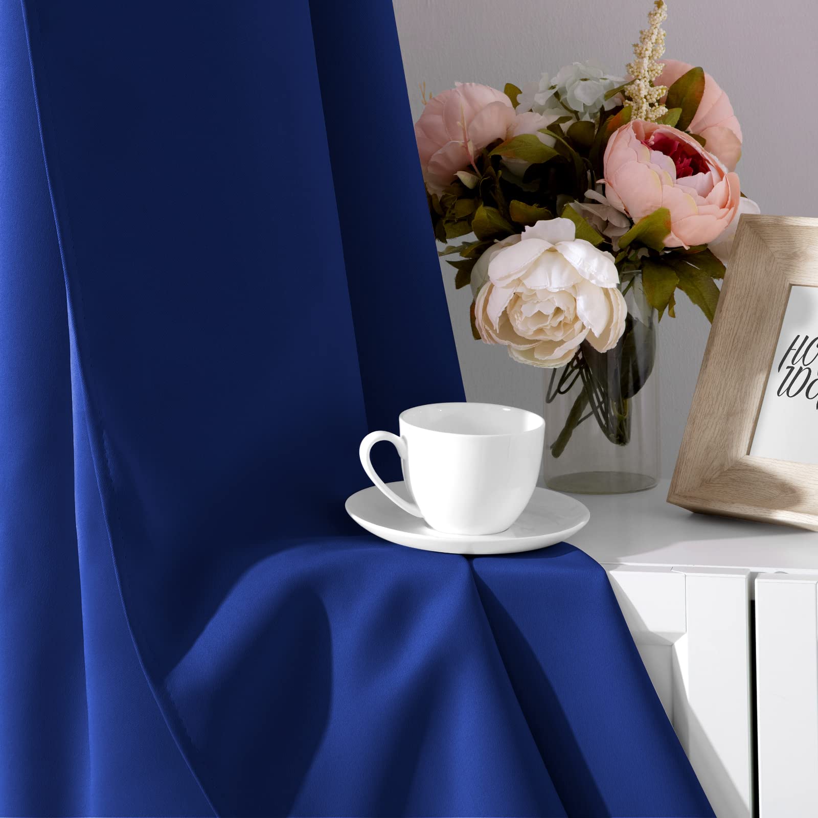 Blackout Curtains for Bedroom - 52x84 Inch Long 2 Panels Set, Royal Blue Room Darkening Thermal Insulated Soundproof Grommet Window Drapes - Perfect for Living Room, Nursery & Home Theater (Home Decor)
