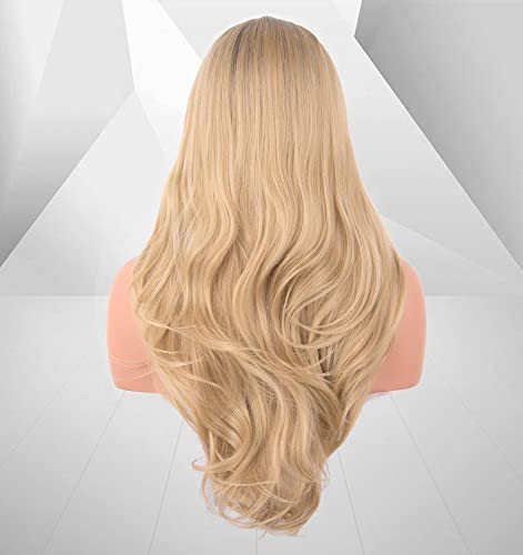 Platinum Blonde Ombre Lace Front Wig - Natural Looking Human Hair Wig for Women | Perfect for Cosplay, Parties & Daily Wear