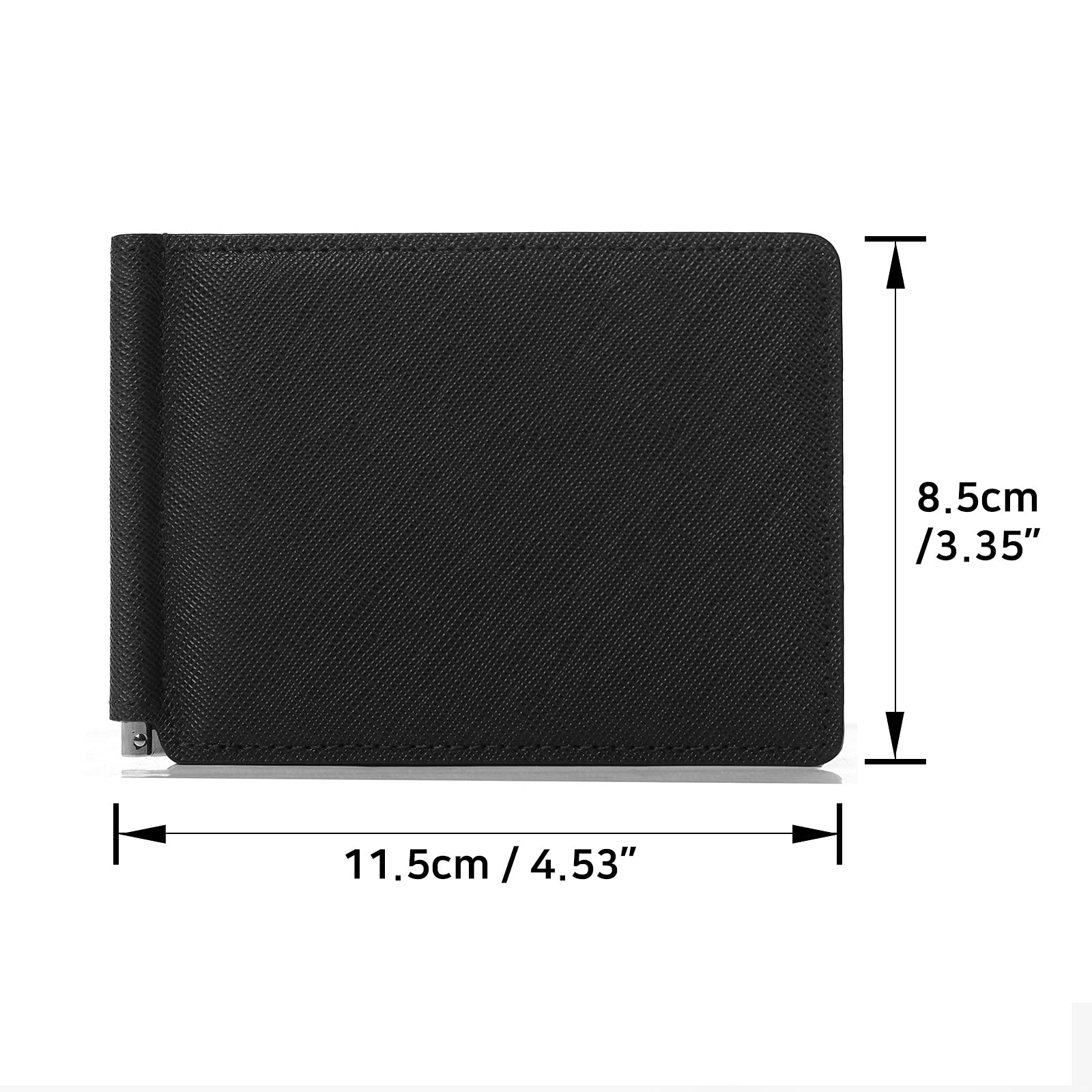 Licata Slim Cowhide Leather Minimalist Front Pocket Bi-Fold Wallet for Men - RFID Blocking Money Clip, Card Slots & ID Window - Perfect for Everyday Carry, Travel & Business (Black)