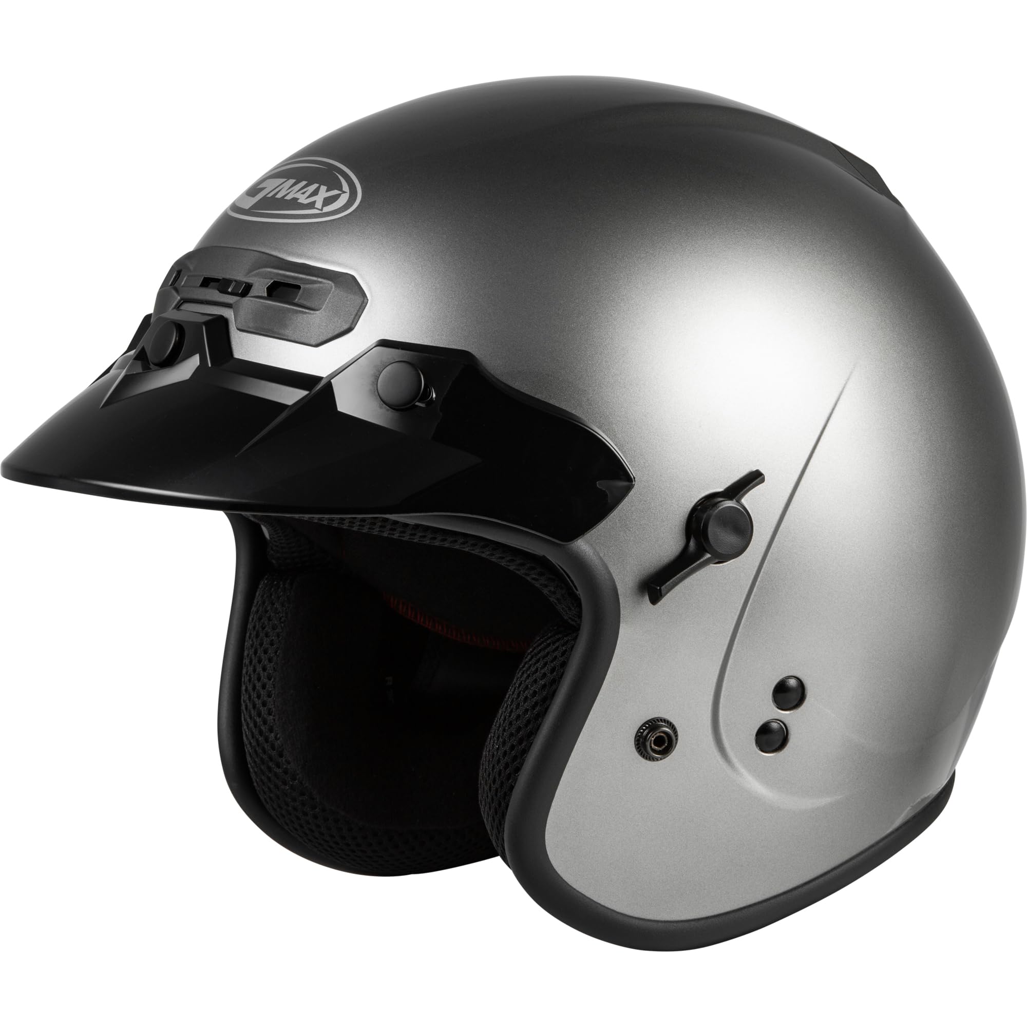 GMAX GM-32 Open-Face Motorcycle Helmet (Titanium, Medium) - FMVSS 218 Certified DOT Approved for Safety - Perfect for Street Riding, Cruising & Urban Commuting