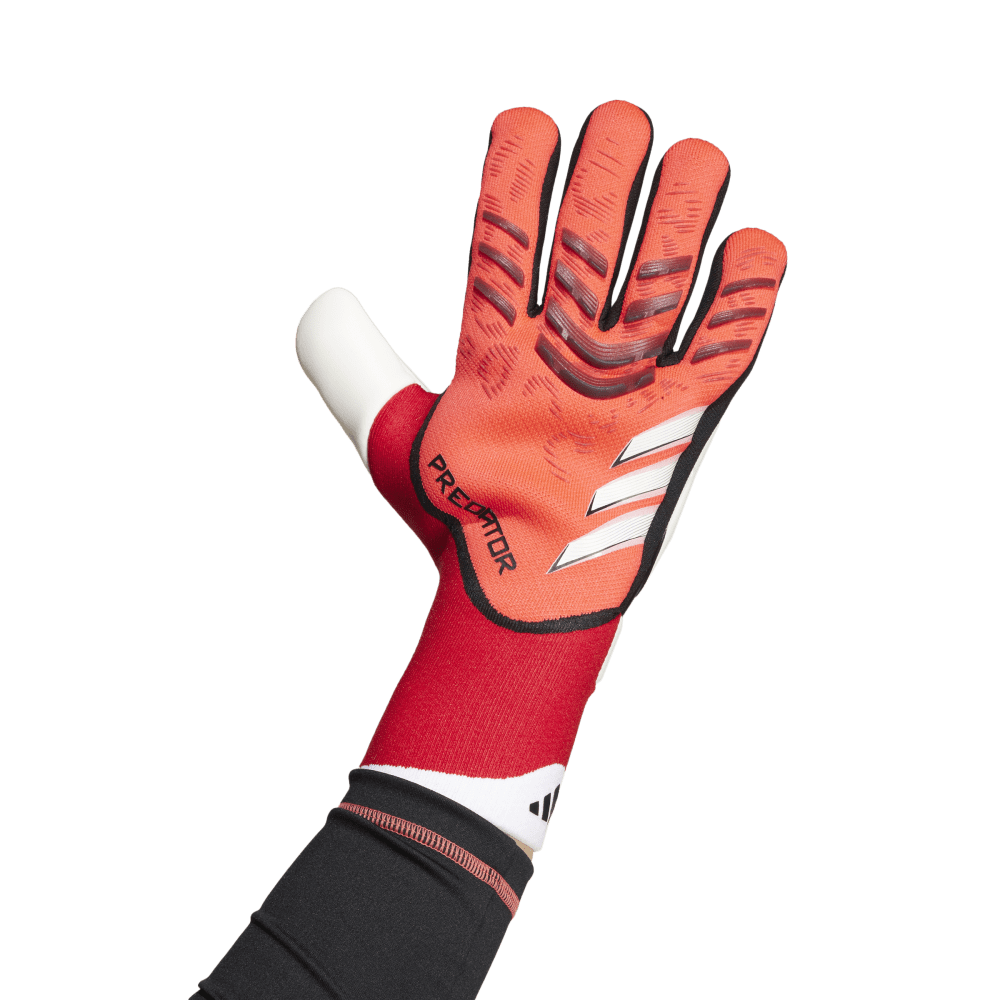 Adidas Predator Pro GK Goalkeeper Gloves - Lucid Red/Black/Pure Ruby - Professional Soccer Goalie Gloves for Training & Matches