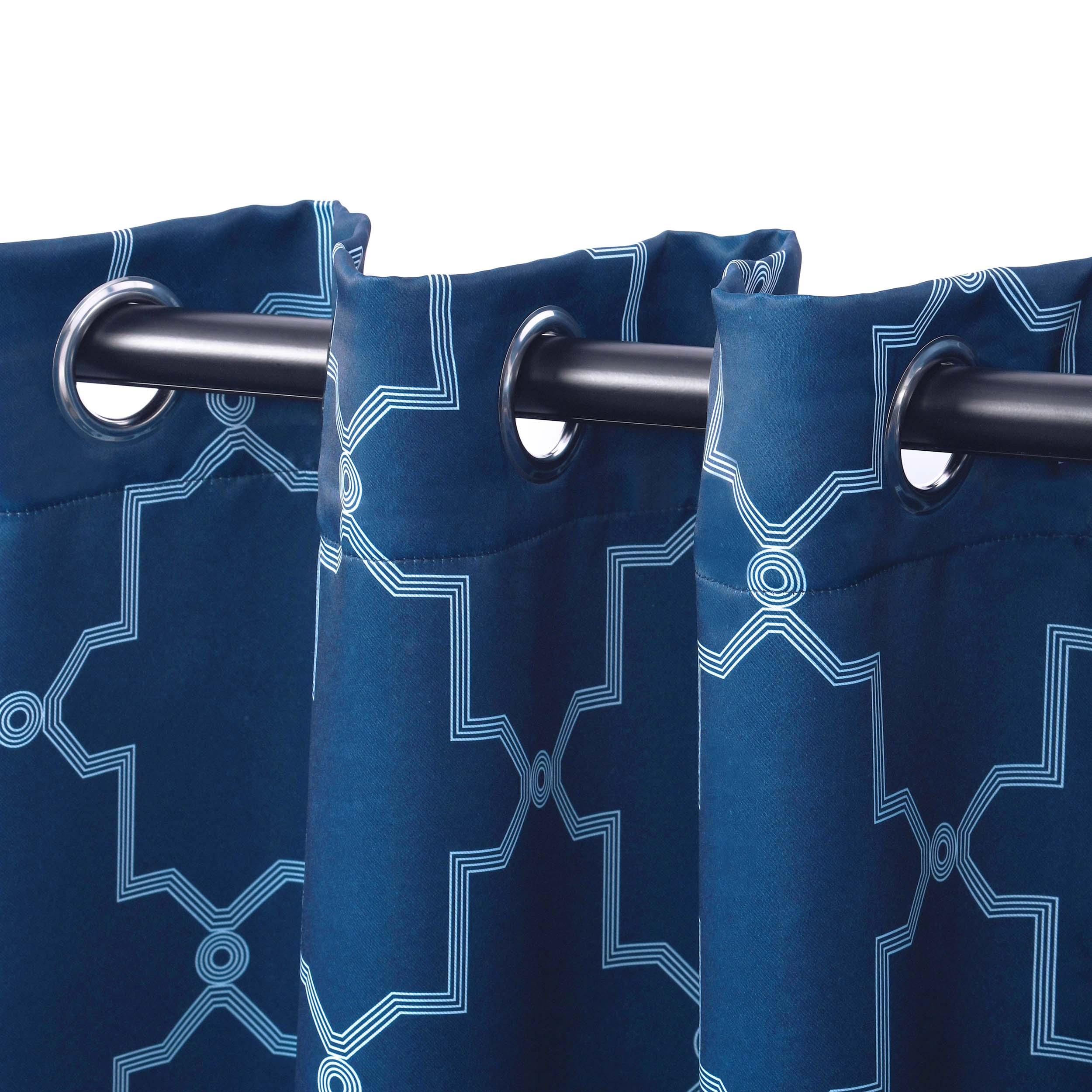 Imperial Trellis Grommet Blackout Curtain Panels Set - Room Darkening Window Drapes for Bedroom, Living Room & Home Theater
