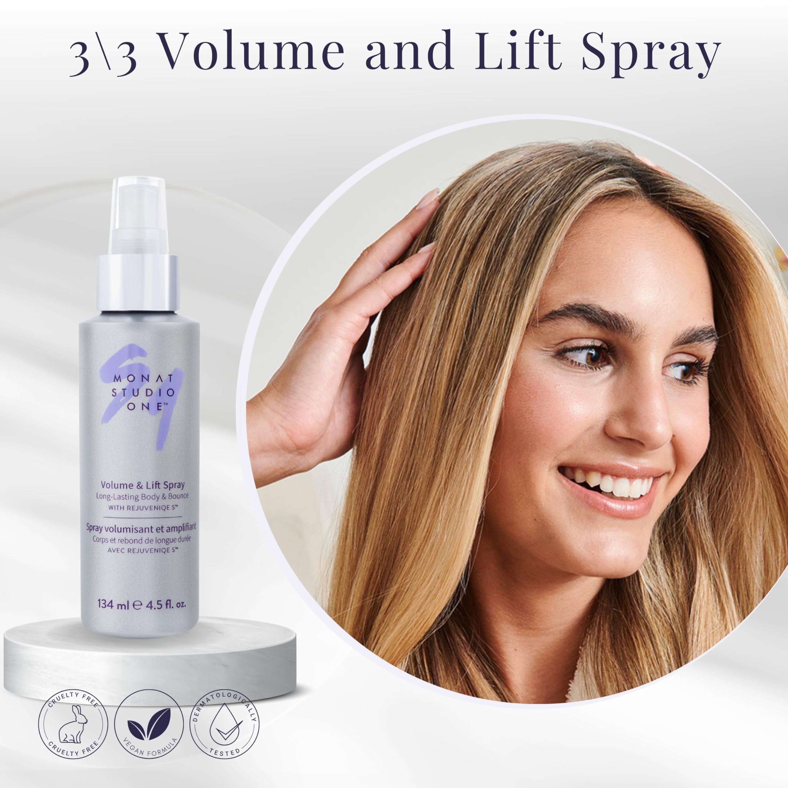 MONAT Revive Volumizing Hair Care System - Volumizing Shampoo, Conditioner & Lift Spray Set for Fine, Flat Hair | Adds Body & Volume for Everyday Styling
