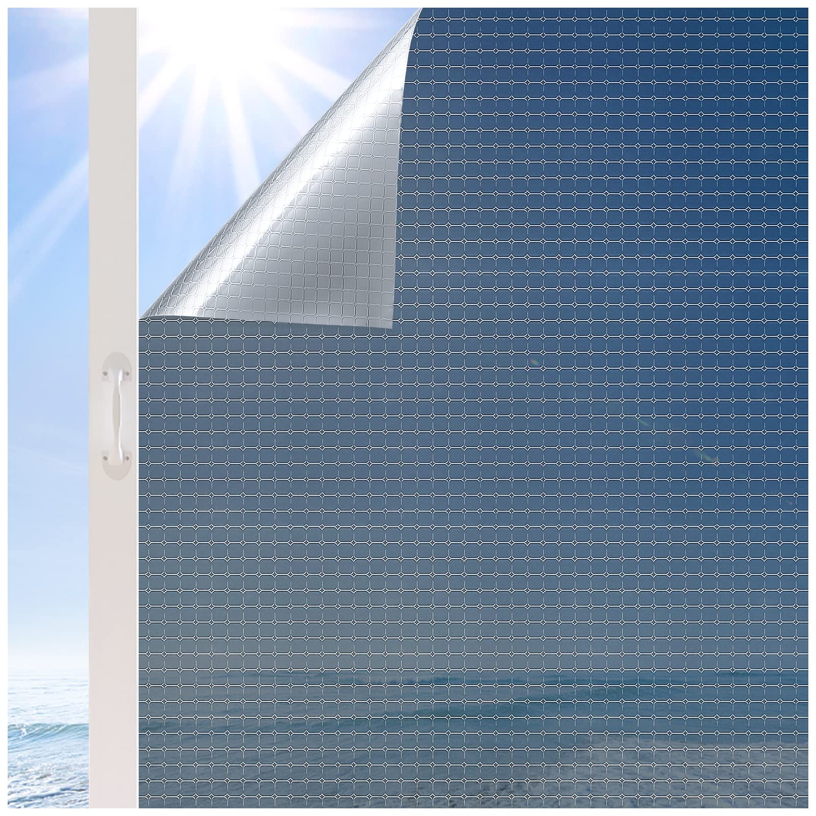 Viseeko Window Tinting Film - Heat & UV Blocking Privacy Film for Home/Office, Static Cling Application, See Out Not In for Daytime Privacy - Perfect for Bedrooms, Living Rooms & Office Windows