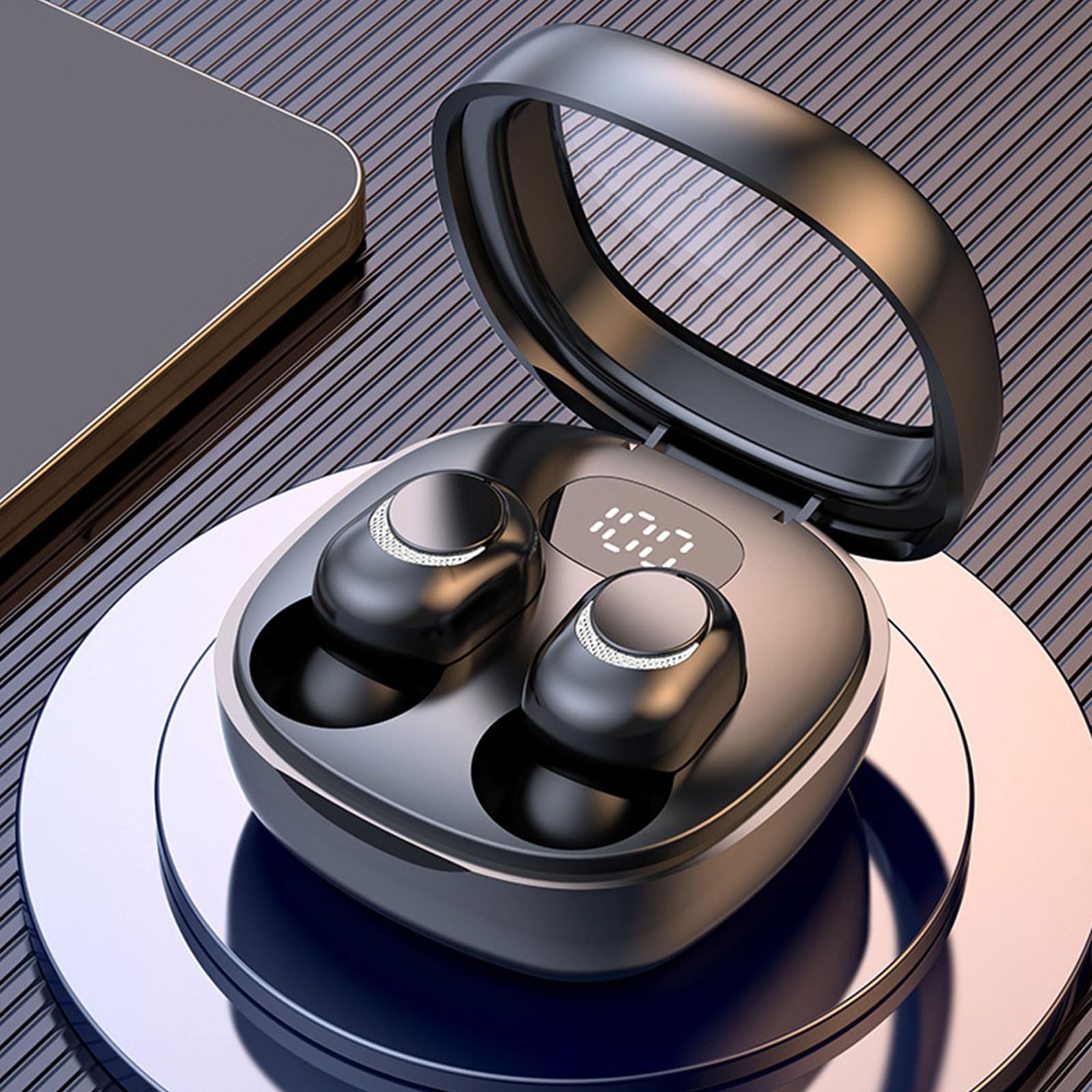 Wireless Bluetooth Earbuds with LED Digital Display - 5.3 HiFi Stereo Sound, Lightweight Noise Cancelling In-Ear Headphones for Gym, Running & Travel | Bluetooth 5.3 Earphones