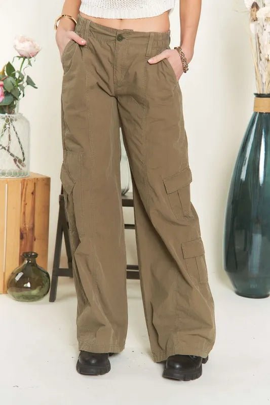 ADORA Women's Low Rise Casual Cargo Pants - Comfortable Everyday Streetwear for Hiking, Travel & Outdoor Activities