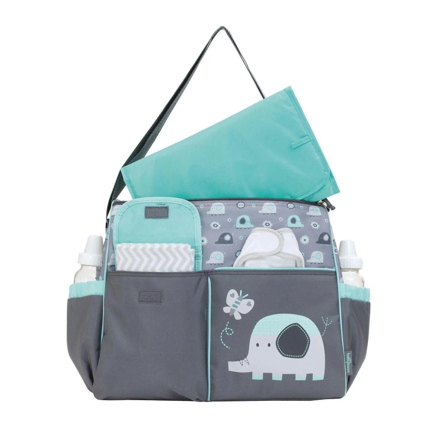 Babyboom Elephant Duffle Diaper Bag - Large Waterproof Baby Changing Bag with Multiple Pockets for Travel, Daycare & Outings - Perfect for Moms & Dads on the Go