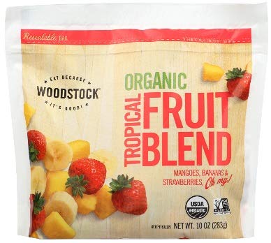 Organic Tropical Fruit Blend by Woodstock Farms - 10 Ounce (Pack of 12) | Dried Fruit Snacks for Healthy Eating, Trail Mix, Yogurt Toppings & Baking Ingredients