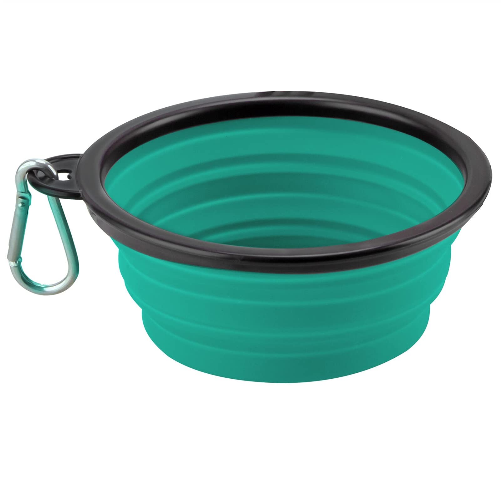 Collapsible Silicone Pet Bowl - Portable Dog Food & Water Dish for Camping, Travel, Outdoor Use (350ML, Green)