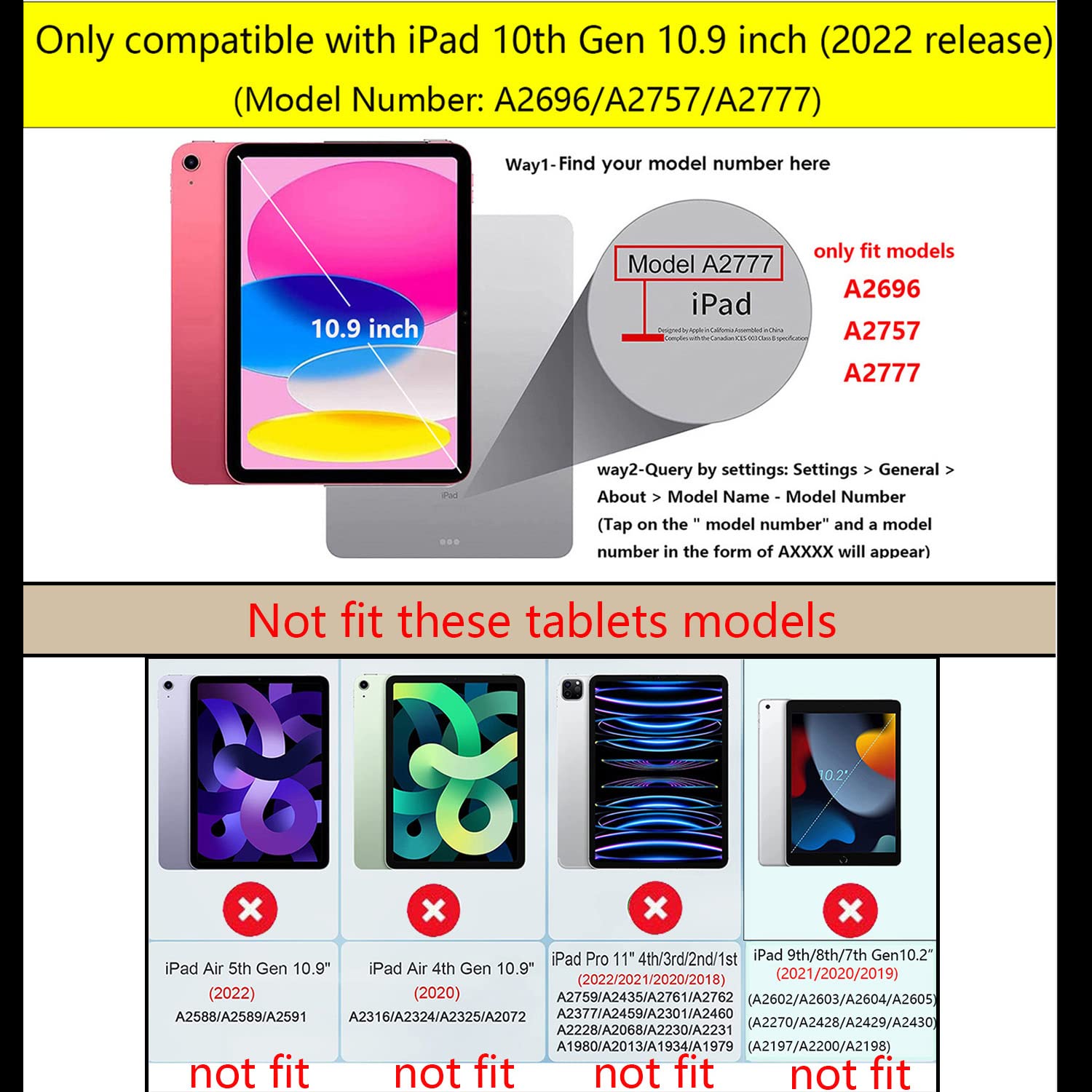 Premium Shockproof PU Leather Case for Apple iPad 10th Generation 10.9 Inch (2022) - Auto Sleep/Wake Folio Cover with Pencil Holder & Adjustable Kickstand | Perfect for Work, Study, and Travel Protection