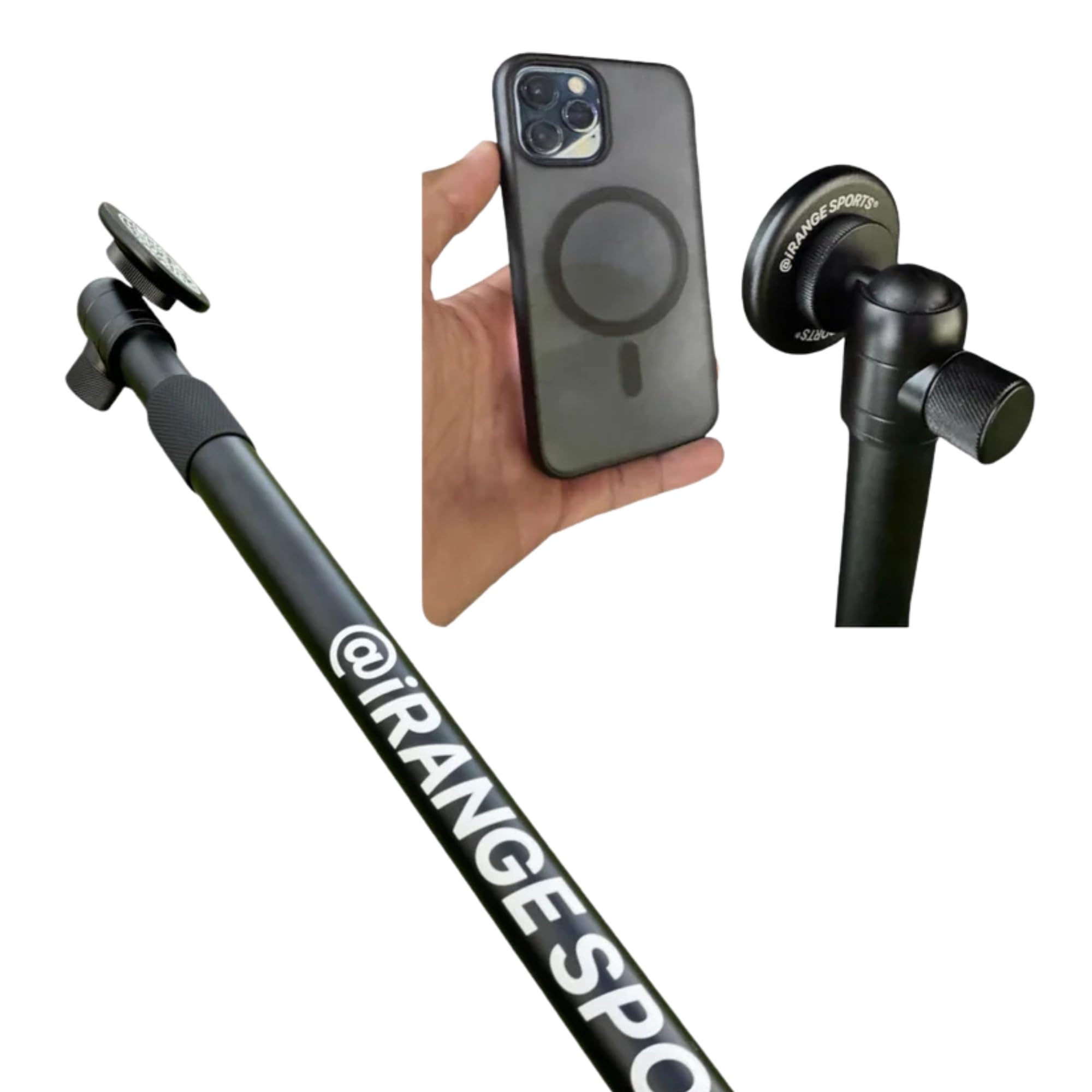 iRangeSports Stick EXT with MagSafe Compatible Puck - Lightweight & Portable Phone Stand for Golf & Travel - Perfect for Stable Video Recording on Golf Course, Vlogging & Outdoor Adventures