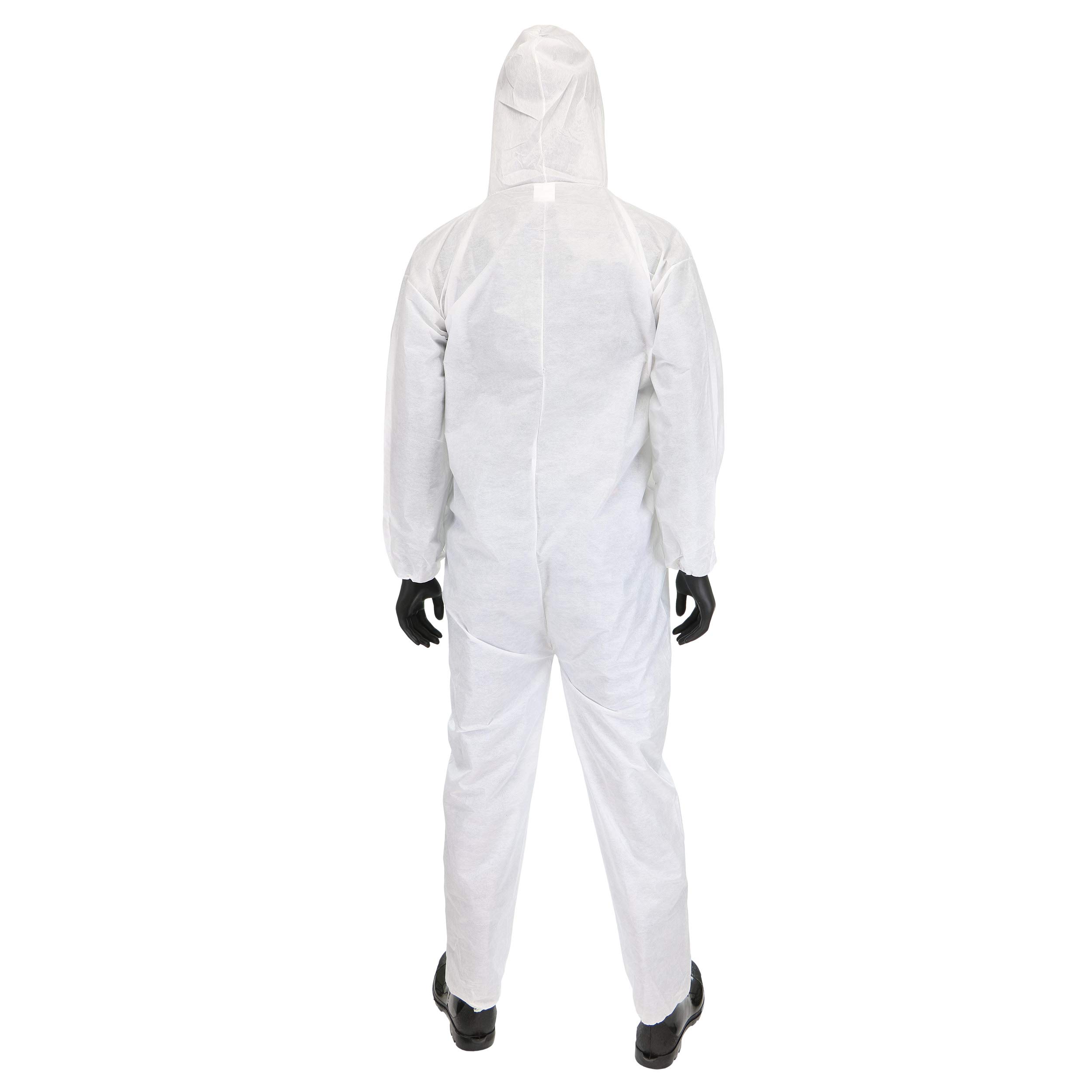 West Chester C3856 SMS Coverall - Pack of 25 White 4X-Large Safety Workwear with Hood & Elastic Wrist/Ankles - Ideal for Construction, Painting, Chemical Handling & Industrial Protection