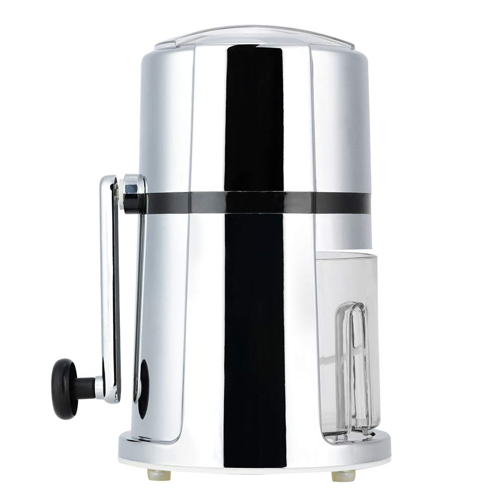 Portable Hand Crank Manual Ice Crusher - Stainless Steel & Plastic Snow Cone Maker for Kitchen, Cocktails, and Outdoor Parties - Perfect for Margaritas, Slushies, and Summer Drinks