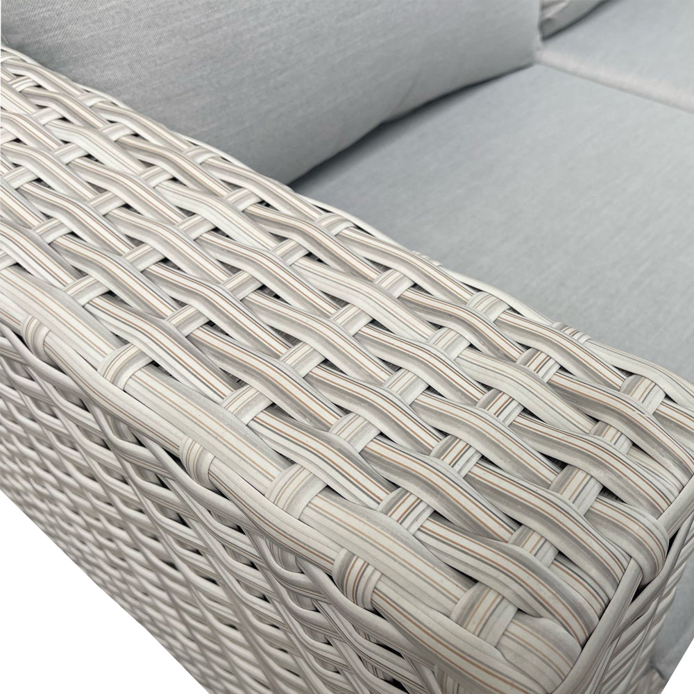 Premium L-Shaped Rattan Patio Furniture Set with Fire Pit Table – Outdoor Lounge Seating for Garden, Poolside & Backyard Relaxation