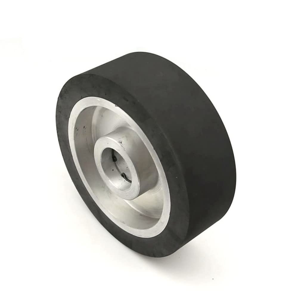150x50mm Flat Surface Rubber Contact Wheel for Belt Grinder - 6202 Bearing Installed (12.7mm Shaft) - Perfect for Metalworking, Wood Sanding & Knife Sharpening