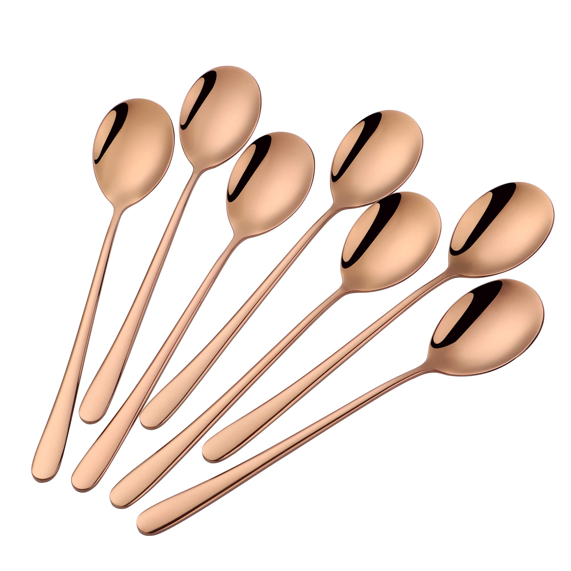 Elegant Rose Gold Dinner Spoon Set - 12-Piece Stainless Steel Flatware for Formal Dining, Wedding, and Special Occasions