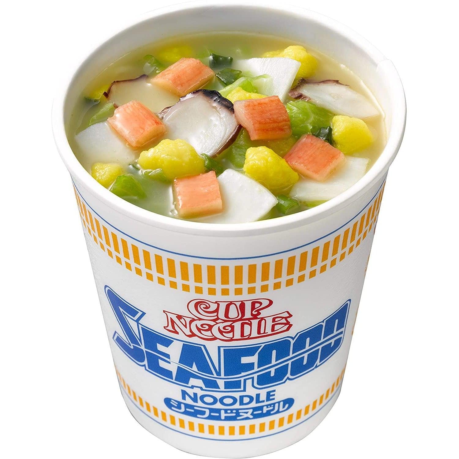 Nissin Instant Cup Noodles Seafood Flavor (Pack of 6) | Quick & Easy Microwave Meal | Perfect for Office Lunch, College Dorm, or Emergency Food Supply