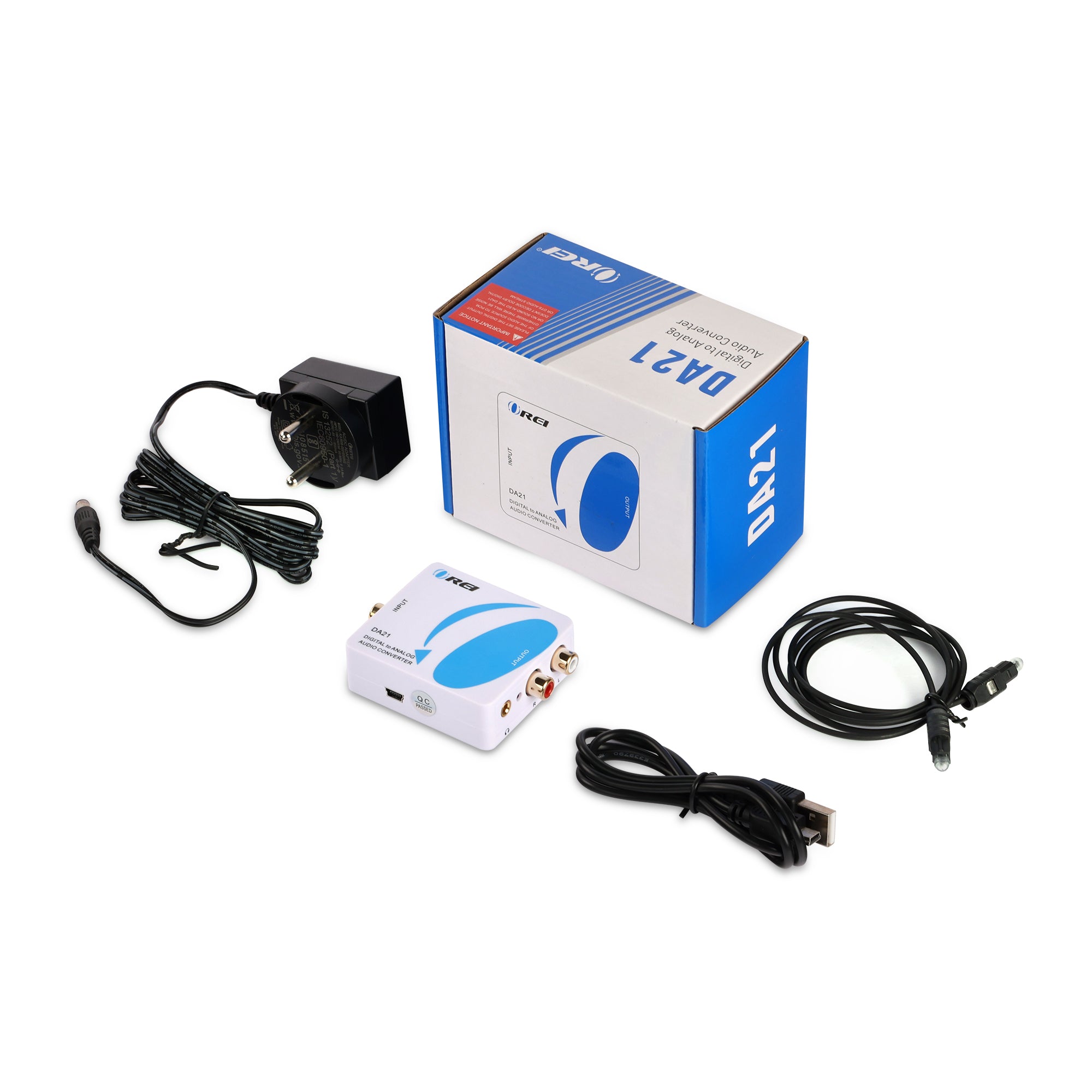High-Quality Digital to Analog Audio Converter DA21 - Convert Optical/Coaxial to RCA L/R Stereo Output for Home Theater, Gaming & Music Systems