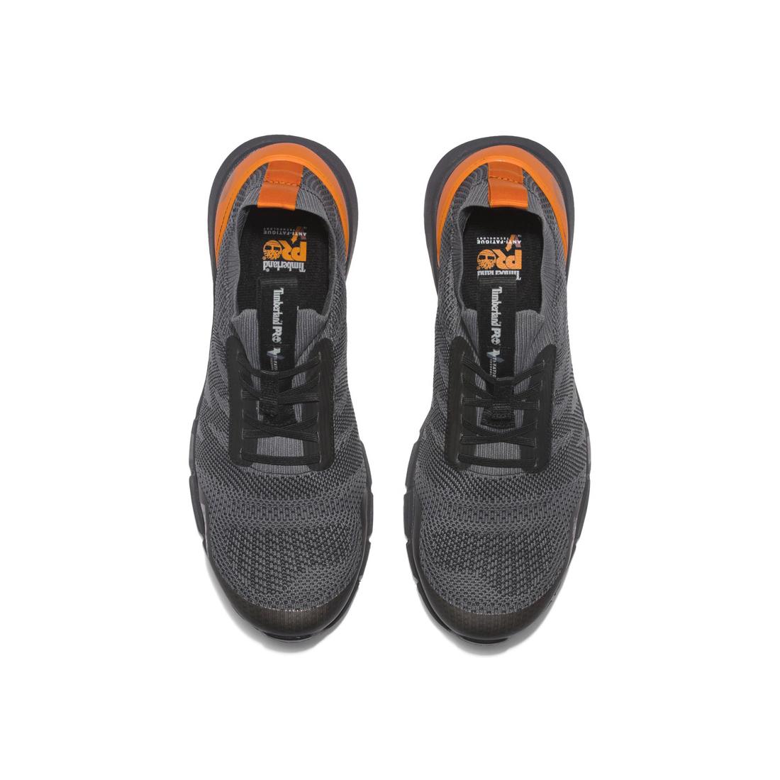 Radius Knit Composite Toe Work Shoes - Lightweight Safety Shoes for Men & Women - Grey Slip Resistant Work Boots for Construction, Warehouse & Industrial Jobs