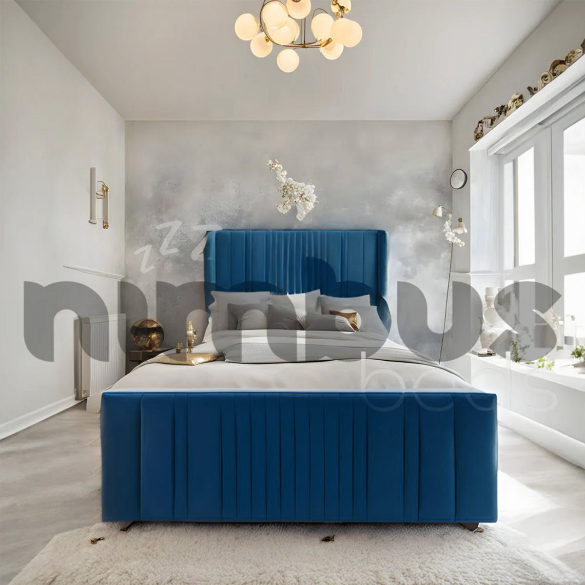 Rio Bed Frame with Wings - Sturdy Queen/King Size Bed Frame with Headboard & Footboard - Perfect for Modern Bedrooms & Guest Rooms