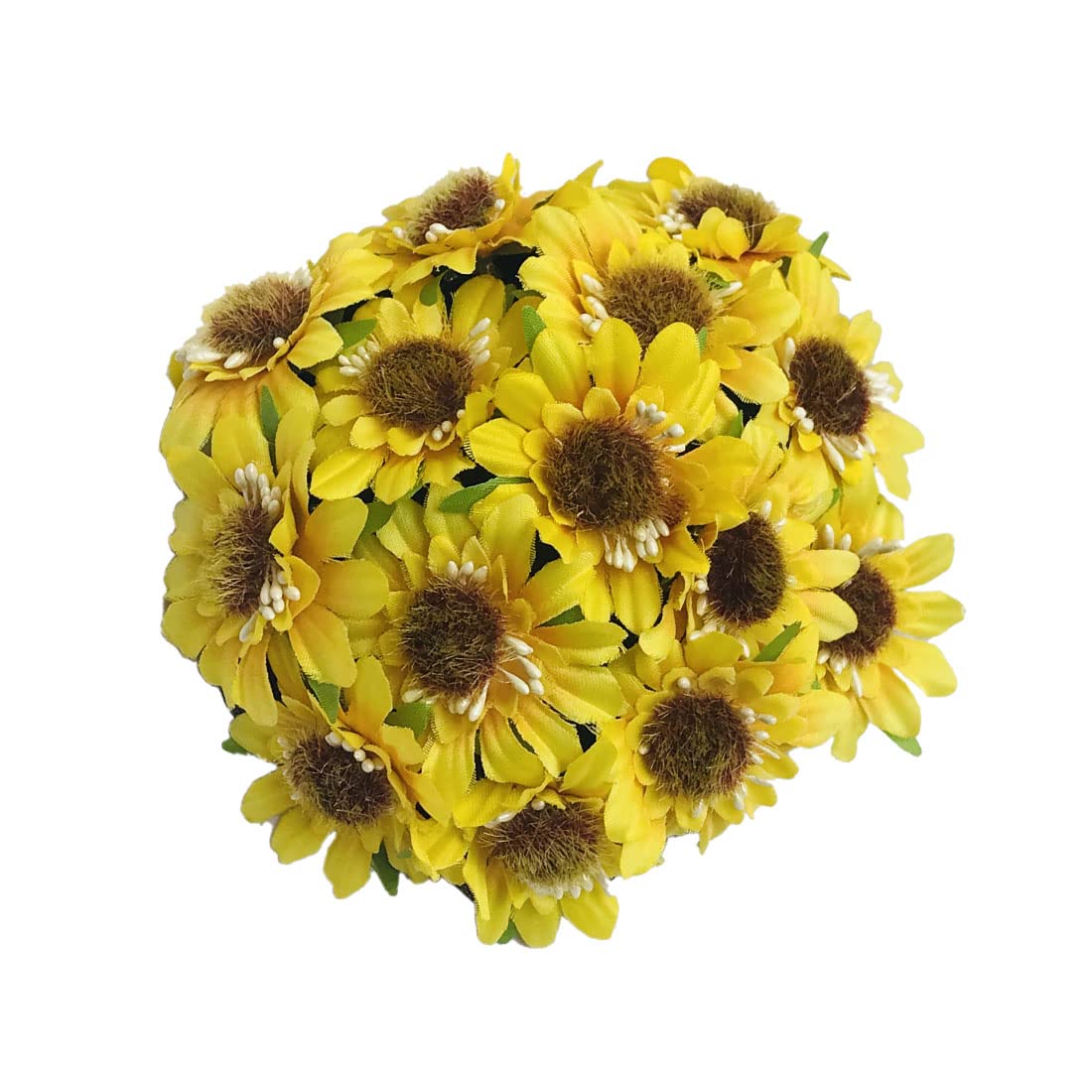 Arooman™ Artificial Yellow Flower Bun Gajra Hair Accessories for Women - Pack of 1 | Bridal Hair Jewelry, Indian Wedding Hairstyle Decor, Boho Festival Hair Ornament