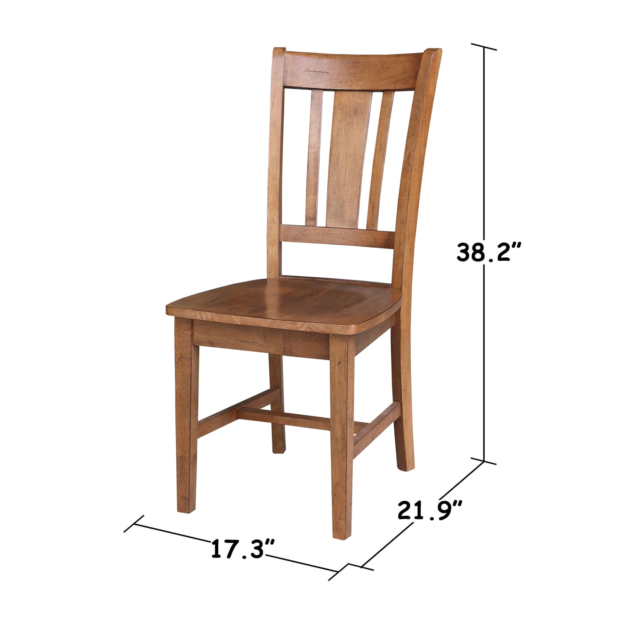 IC International Concepts 36-inch Round Pedestal Dining Table with 2 San Remo Chairs - Distressed Oak Finish - Perfect for Small Spaces, Breakfast Nooks & Cozy Kitchens