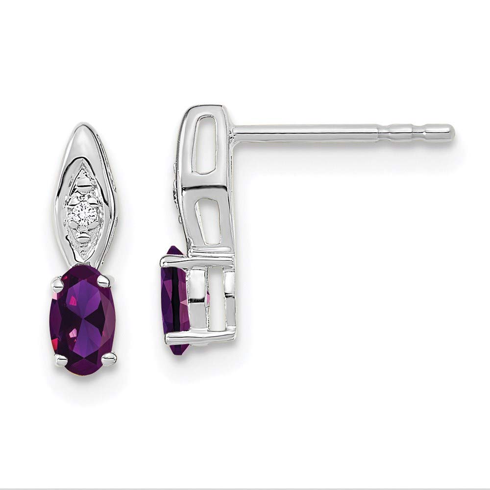 14K White Gold Amethyst and Diamond Stud Earrings for Women - Elegant Fine Jewelry Gift for Her - Perfect for Weddings, Anniversaries & Special Occasions