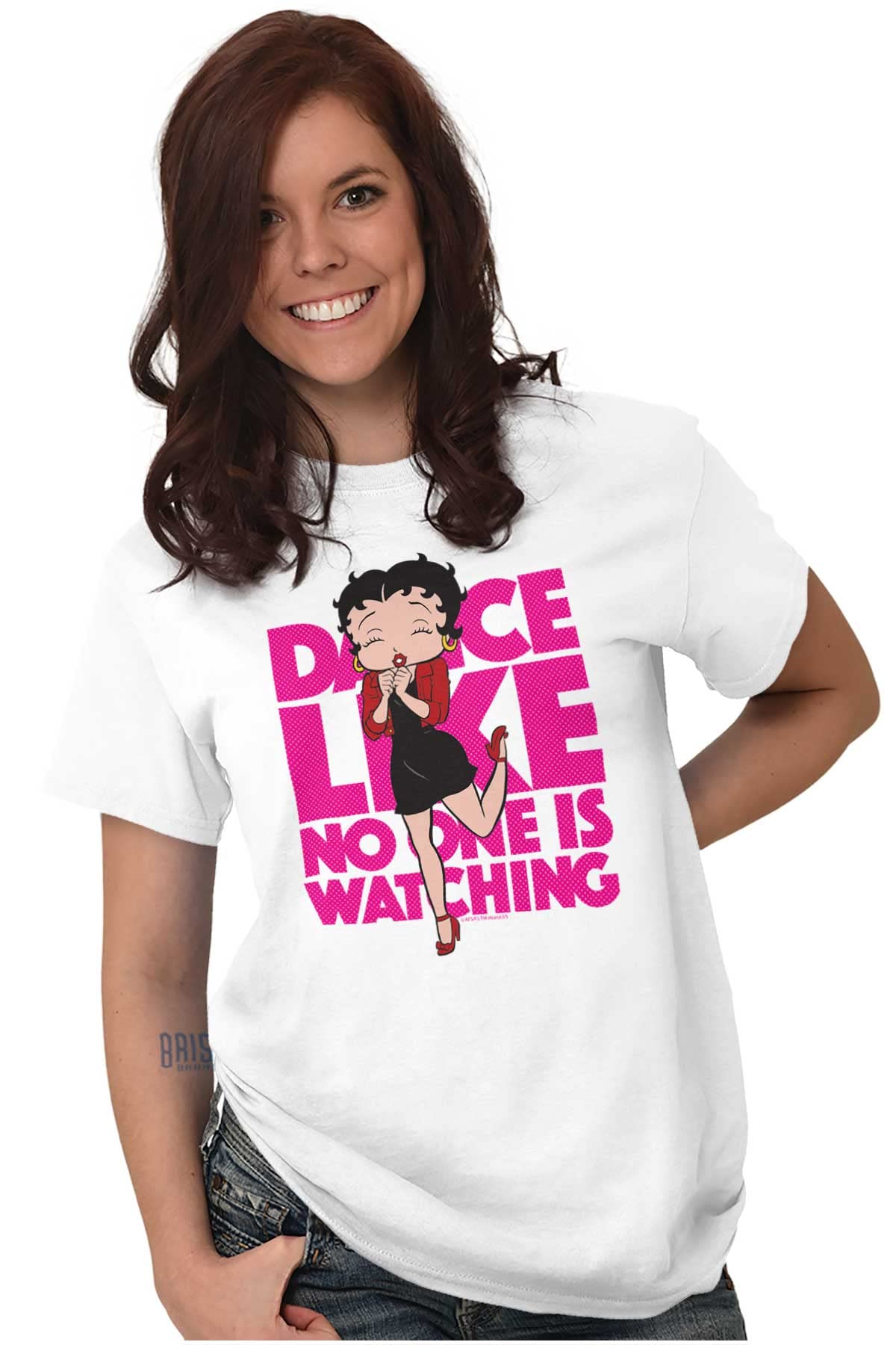 Betty Boop Dance Like No One Watching Women's Graphic T-Shirt | Cute Vintage Cartoon Tee for Casual Wear, Parties & Gifts