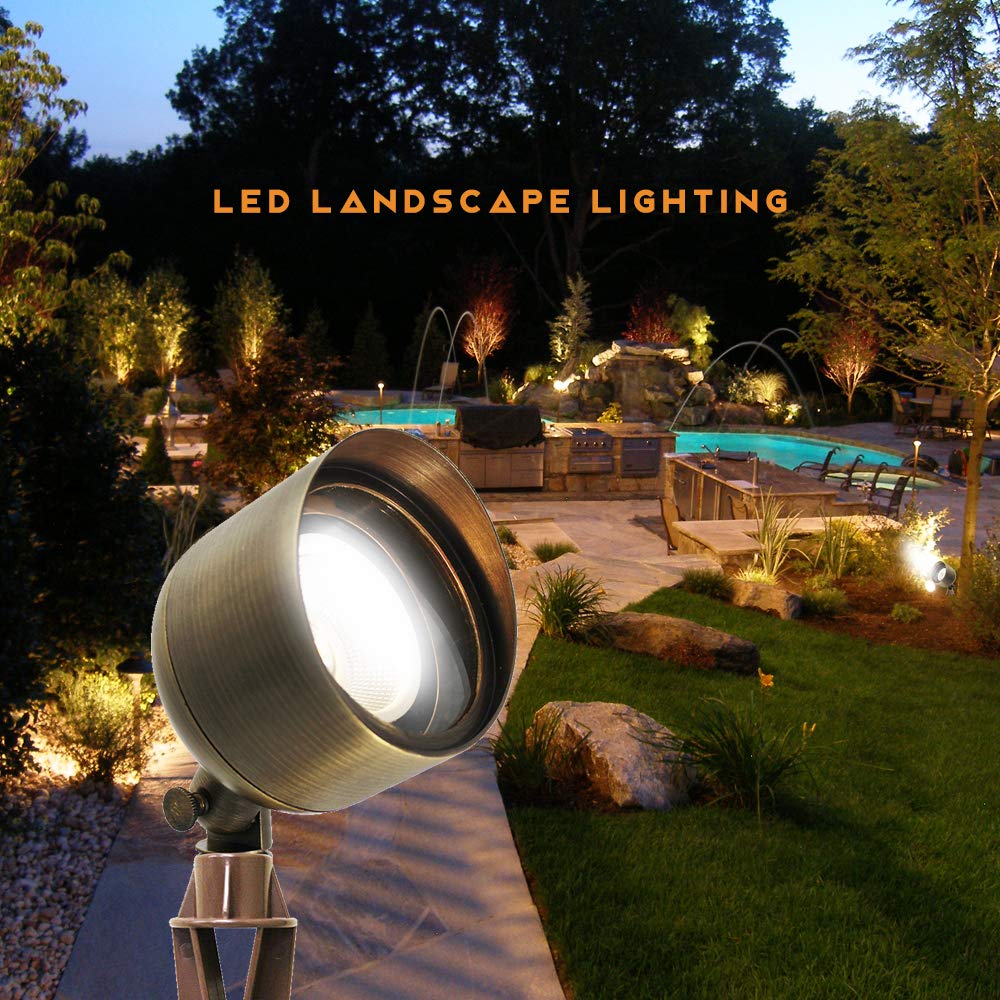 Westgate Lighting LED Landscape Spot Lights - Outdoor Brass Well Lights with Antique Bronze Finish (PAR36 Bulb Not Included) - Perfect for Garden, Pathway, and Patio Illumination
