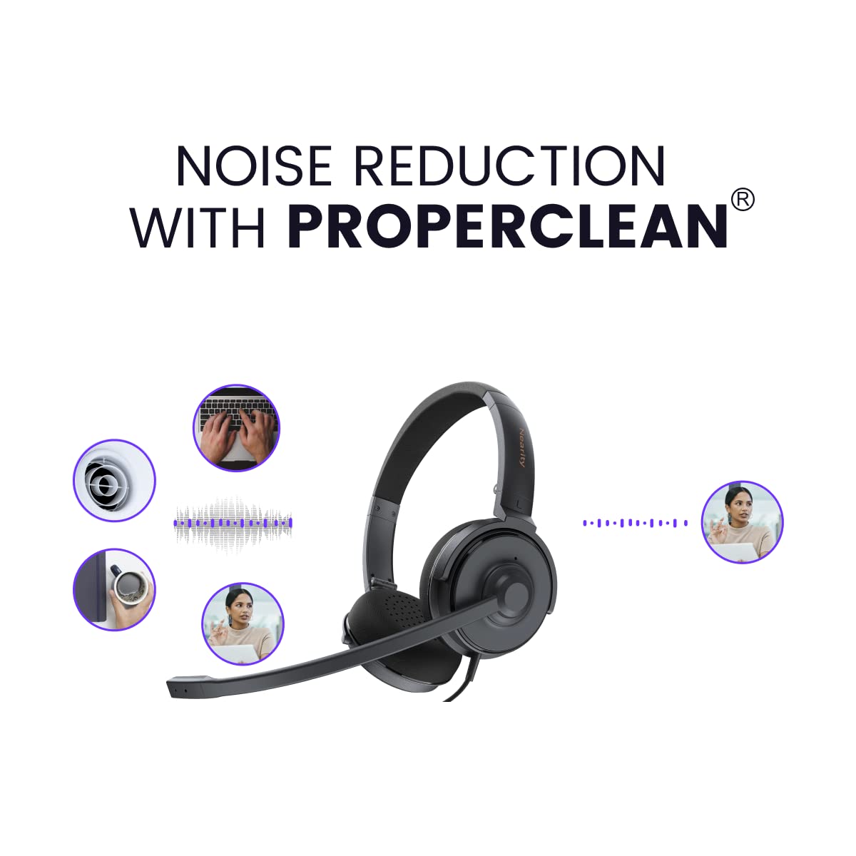 HP20 Wired Computer Headset with Noise Cancelling Microphone - USB/Type-C On-Ear Headphones for PC, Mac, Laptop & Tablet - Perfect for Office, Home & Business Conference Calls