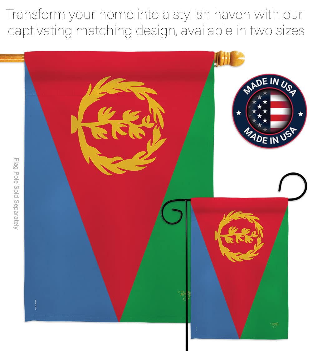 Eritrea National Flag Set 28x40in w/Pole for Home & Garden Decor