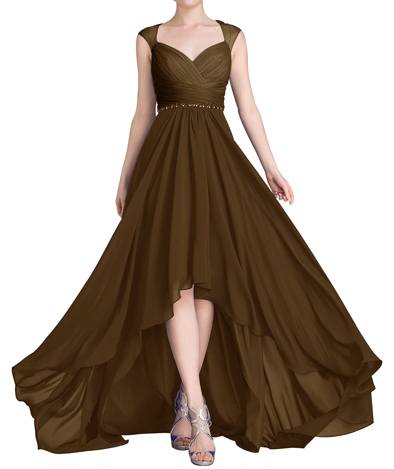 Elegant V-Neck A-Line Mother of the Bride Dress with Cap Sleeves & Pleat Details - Formal Wedding Guest Gown for Women - Perfect for Church Ceremonies, Receptions & Special Occasions