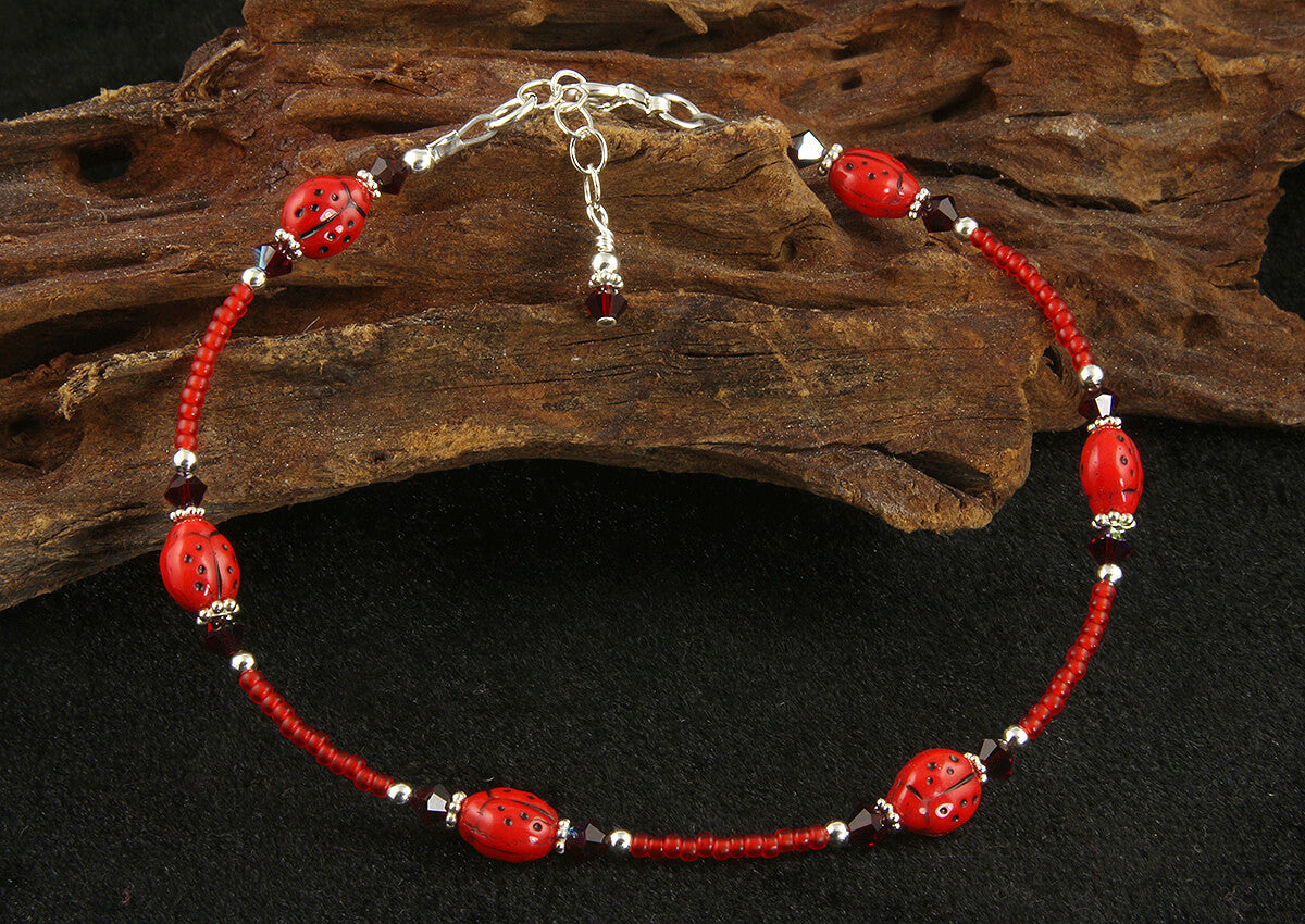 Stylish Candy Red Ladybug Beaded Bracelet for Women - Fashion Jewelry Gift for Birthday, Valentine's Day - Perfect for Summer Outfits & Boho Accessories