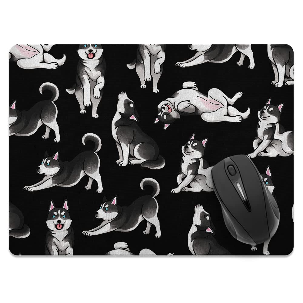 Extra Large Non-Slip Rectangle Mouse Pad with Playful Siberian Husky Design - Perfect for Gaming, Office & Home Workspace (X-Large Size)