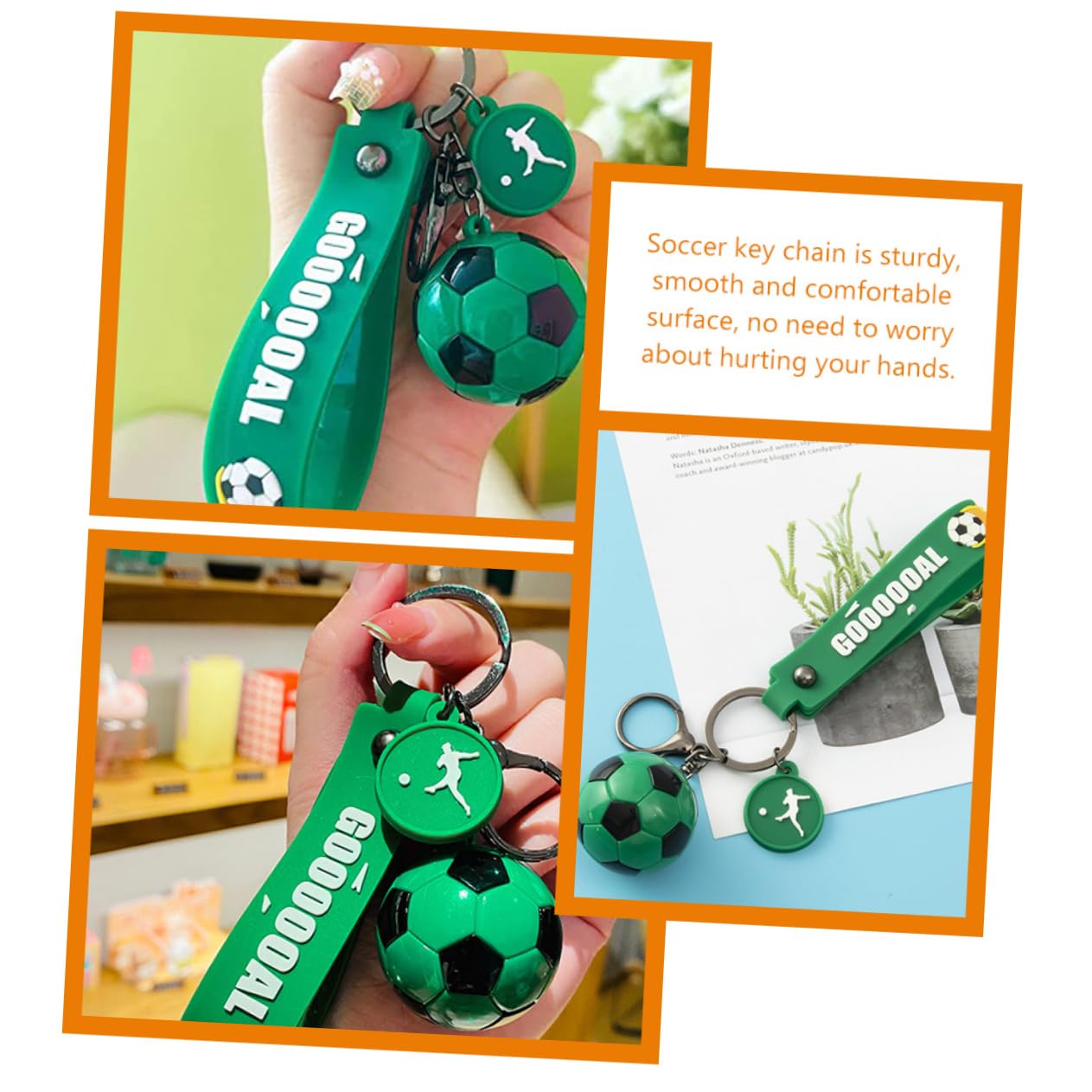 WRITWAA Soccer Ball Keychain - Cute Football Sports Keyring for Teens, Gifts, Bags & Backpacks - Perfect for Soccer Fans, Players & Team Spirit Accessories