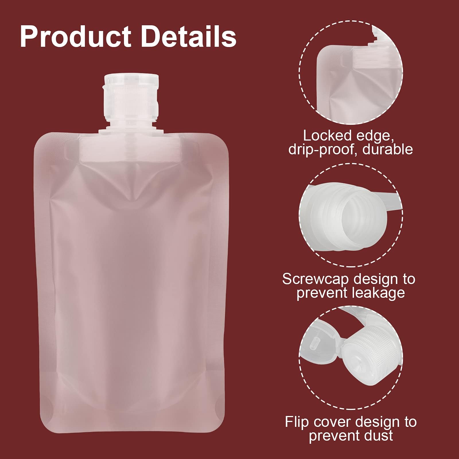 YASUOA 12 Pack Travel Size Refillable Leakproof Squeeze Pouches (30ml/50ml/100ml) - TSA Approved Empty Cosmetic Containers for Lotion, Shampoo & Shower Gel - Perfect for Air Travel, Gym & Camping Toiletries