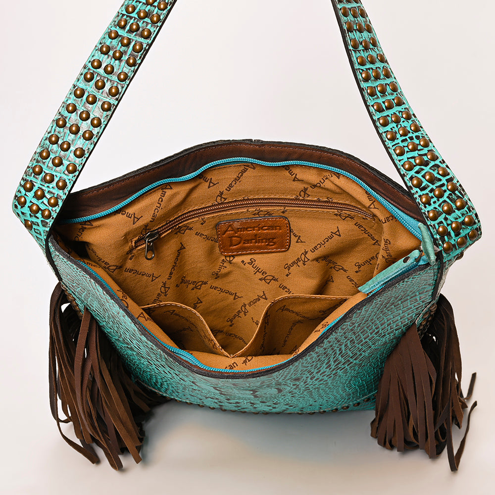 American Darling Crocodile Embossed Genuine Leather Women's Handbag - Western Style Purse for Women, Fashionable Crossbody Bag for Daily Use, Work, Travel and Special Occasions