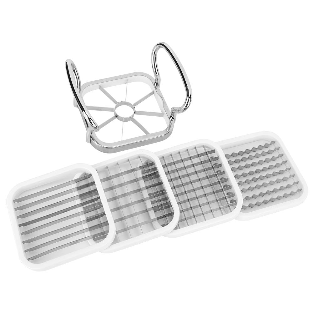 5-in-1 Stainless Steel French Fry Cutter & Vegetable Chopper - Multi-Functional Kitchen Gadget for Potatoes, Carrots, Cucumbers & Fruits | Perfect for Meal Prep, Snack Making & Restaurant Use