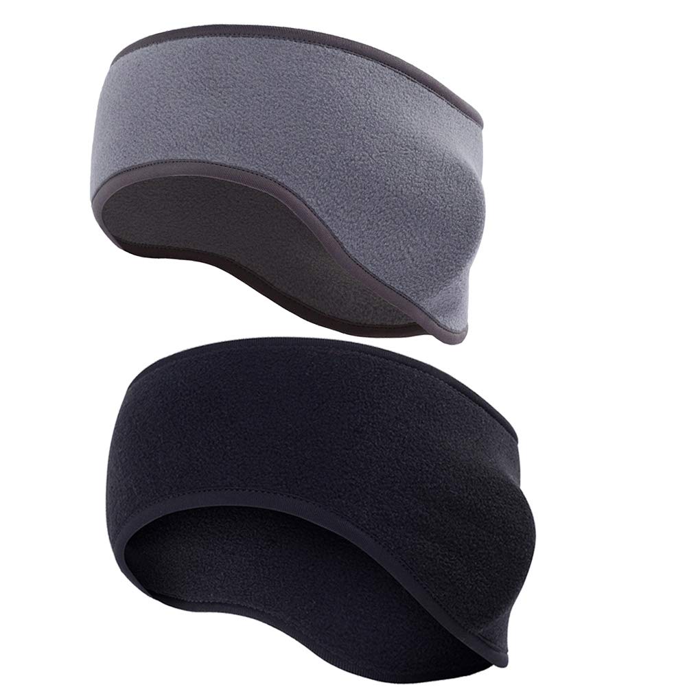 Zkptops Fleece Ear Warmers Headband - Winter Outdoor Sports Ear Muffs for Men & Women - Running, Skiing, Hiking & Cold Weather Activities