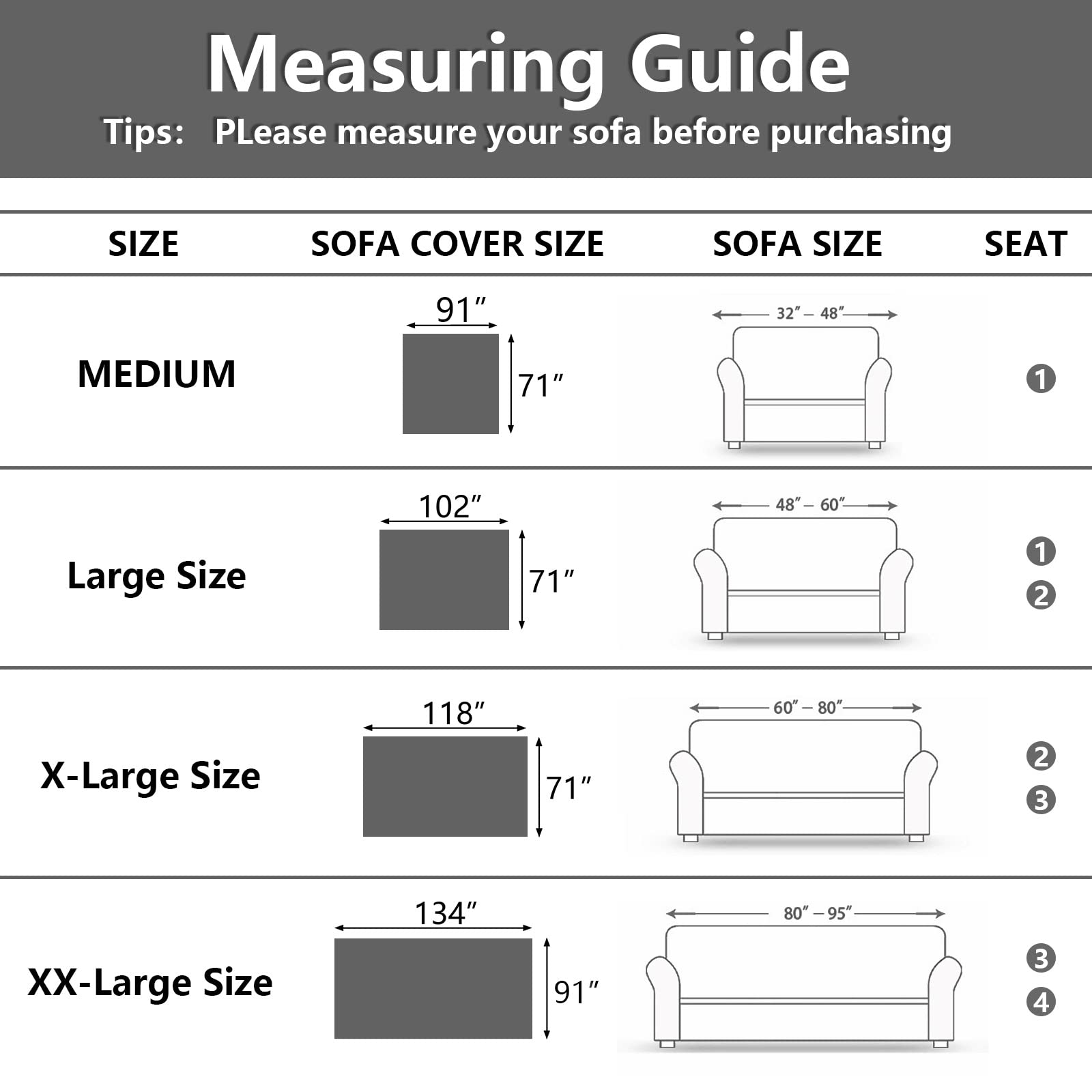 MEETSKY Washable Sofa Slipcover for Sectional & L-Shaped Couches - Soft, Thick, Durable Sofa Cover Blanket - XX-Large 91
