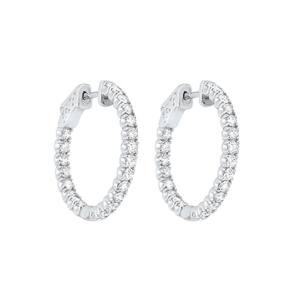 14K White Gold Diamond Stud Earrings (2CTW) - Elegant & Sparkling Jewelry for Women, Perfect for Weddings, Parties & Special Occasions