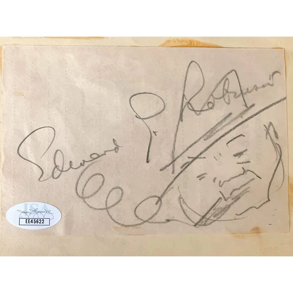 Edward G. Robinson Signed Sketch Autograph - JSA Certified COA - Key Largo Movie Memorabilia - Perfect for Film Collectors & Classic Hollywood Decor