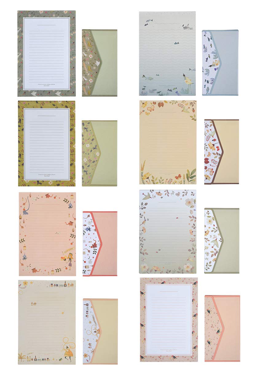 A5 Lined Stationery Paper and Envelopes Set - 48 Sheets Letter Writing Paper with 24 Envelopes, Floral Design for Cute Notes, DIY Crafts, and Printer Use - Perfect for Journaling, Scrapbooking, and Gift Wrapping