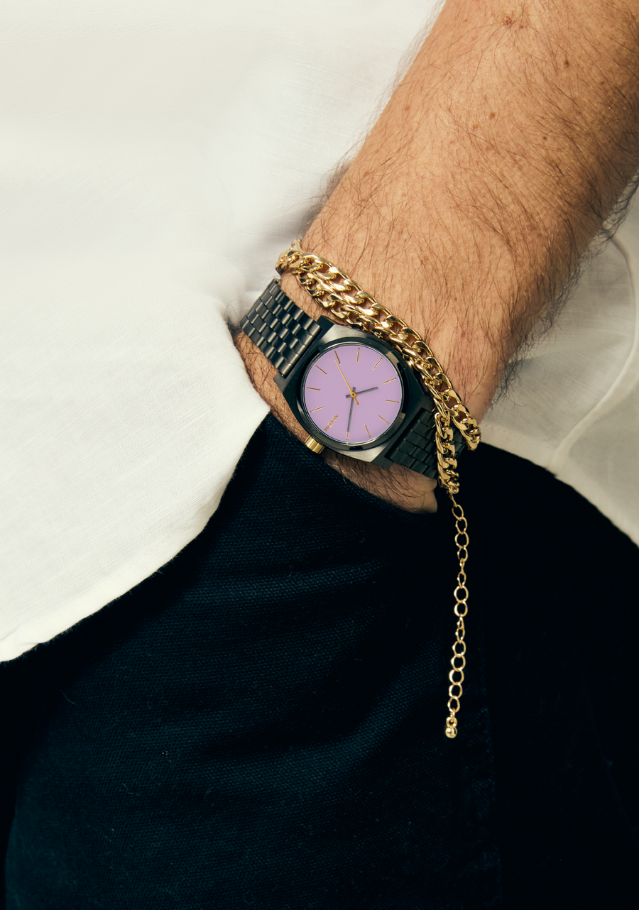 Medium Time Teller Watch - Gunmetal, Lavender & Gold Options | Stylish Unisex Watch for Everyday Wear, Office & Casual Outings