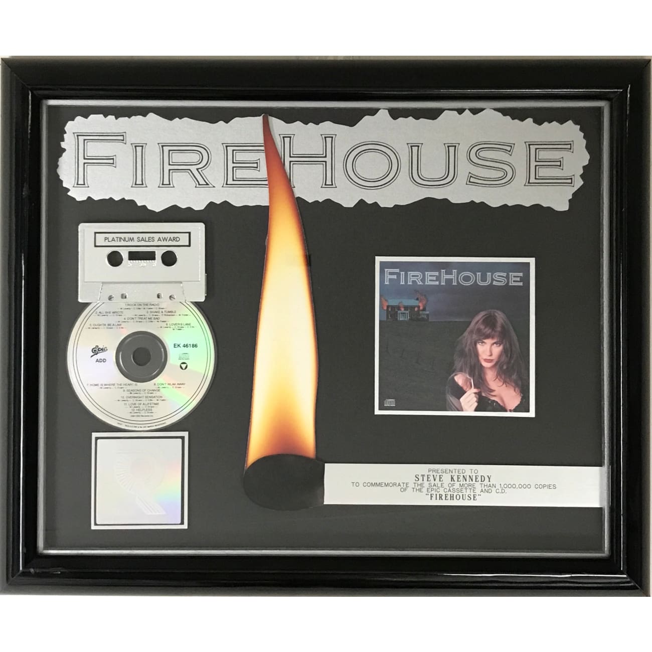 FireHouse Debut RIAA Platinum Album Award - Official Music Collectible for Fans & Display at Home, Office, or Music Studio