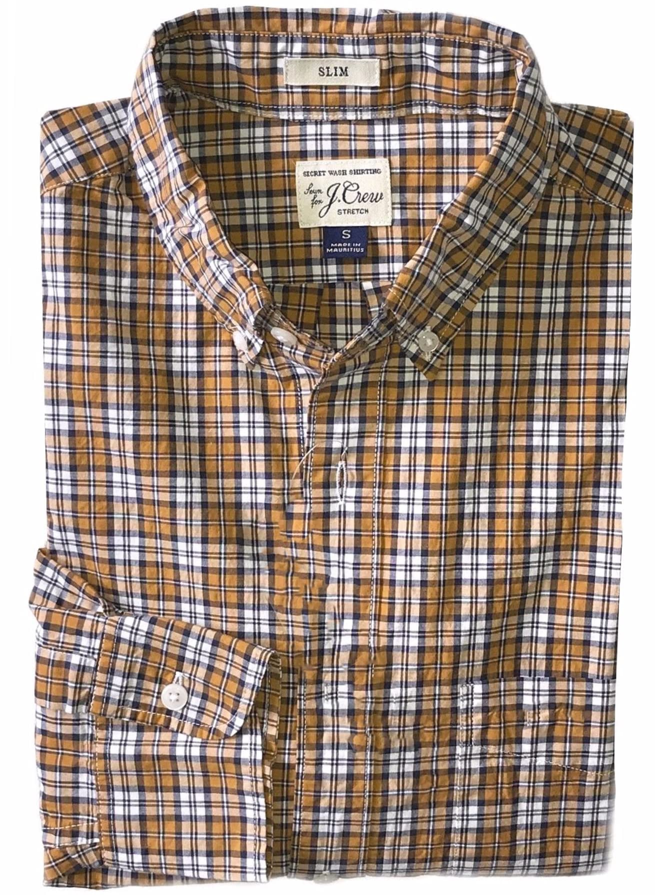 J Crew Men's Slim Fit Plaid Secret Wash Button-Down Shirt | Casual & Business Office Wear | Perfect for Work, Dates & Formal Occasions